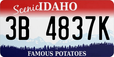 ID license plate 3B4837K