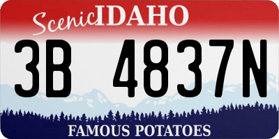ID license plate 3B4837N