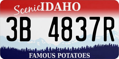 ID license plate 3B4837R