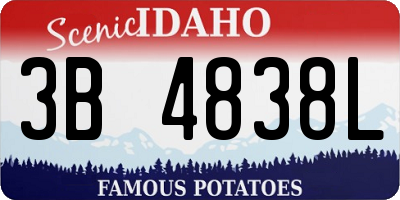ID license plate 3B4838L