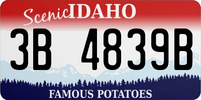 ID license plate 3B4839B