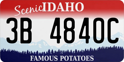 ID license plate 3B4840C