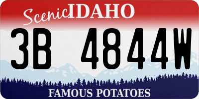 ID license plate 3B4844W