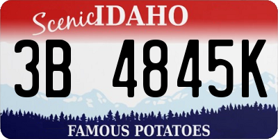 ID license plate 3B4845K