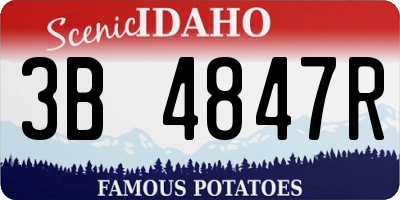 ID license plate 3B4847R