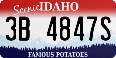 ID license plate 3B4847S