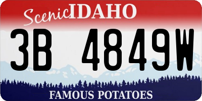 ID license plate 3B4849W
