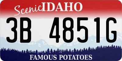 ID license plate 3B4851G