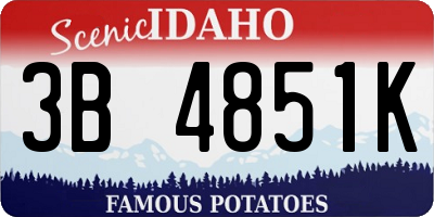 ID license plate 3B4851K