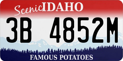 ID license plate 3B4852M