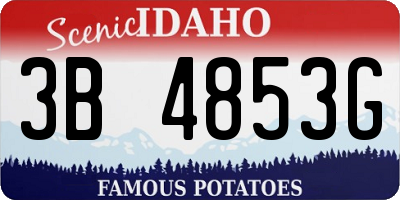 ID license plate 3B4853G