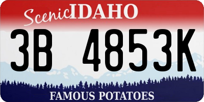 ID license plate 3B4853K