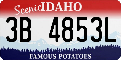 ID license plate 3B4853L
