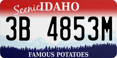 ID license plate 3B4853M