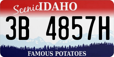 ID license plate 3B4857H