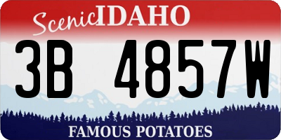 ID license plate 3B4857W