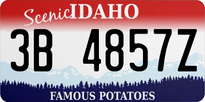 ID license plate 3B4857Z