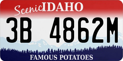 ID license plate 3B4862M
