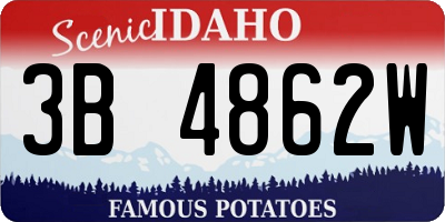 ID license plate 3B4862W
