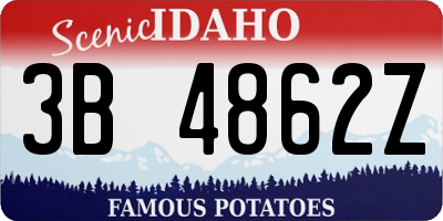 ID license plate 3B4862Z