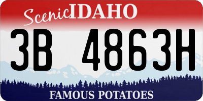 ID license plate 3B4863H