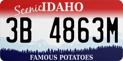 ID license plate 3B4863M