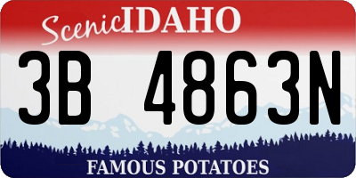 ID license plate 3B4863N