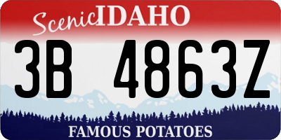 ID license plate 3B4863Z