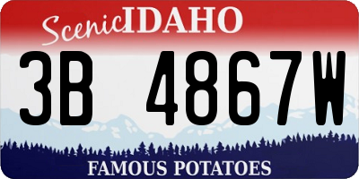 ID license plate 3B4867W