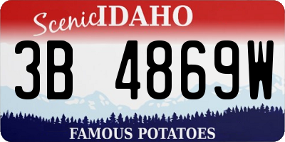 ID license plate 3B4869W