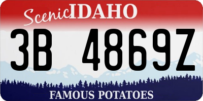 ID license plate 3B4869Z