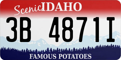 ID license plate 3B4871I