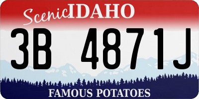 ID license plate 3B4871J
