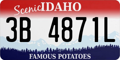 ID license plate 3B4871L