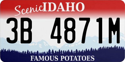 ID license plate 3B4871M