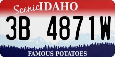 ID license plate 3B4871W