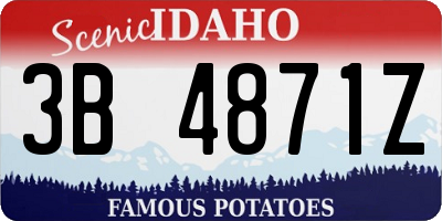 ID license plate 3B4871Z