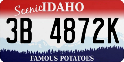 ID license plate 3B4872K