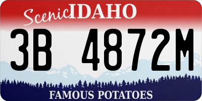 ID license plate 3B4872M