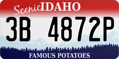 ID license plate 3B4872P