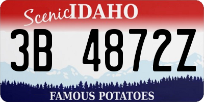 ID license plate 3B4872Z