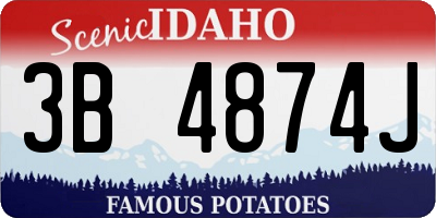 ID license plate 3B4874J