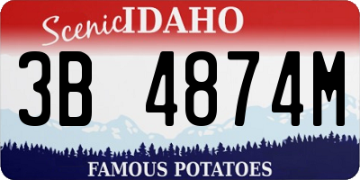 ID license plate 3B4874M