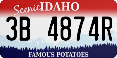 ID license plate 3B4874R