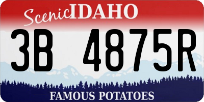 ID license plate 3B4875R