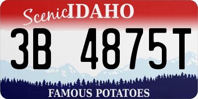 ID license plate 3B4875T