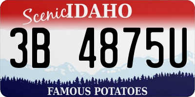 ID license plate 3B4875U