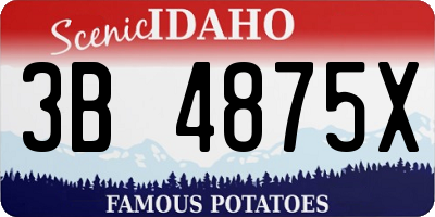 ID license plate 3B4875X