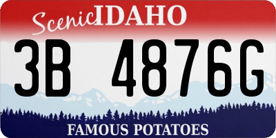 ID license plate 3B4876G