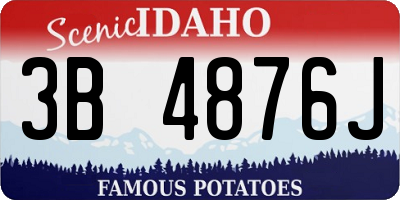 ID license plate 3B4876J